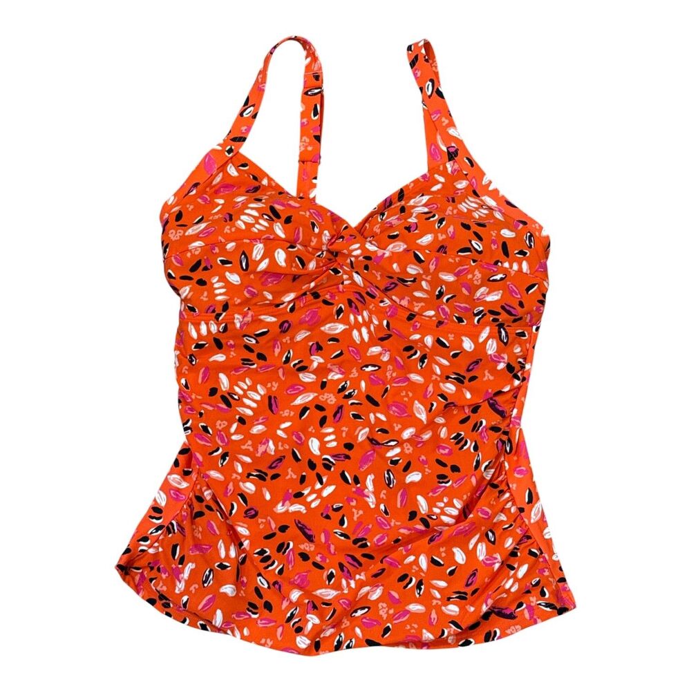 L.L. Bean Shaping Swimwear Tankini Top Floral Plus Size 20W 20 Wide UPF 50+ K